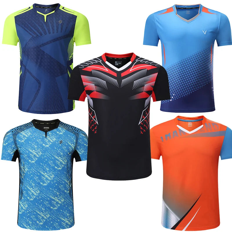 Sports T Shirt Badminton Shirts Men Workout T Shirt Tennis Shirts Male Table Tennis Tshirt Soccer Fitness Training Tshirts