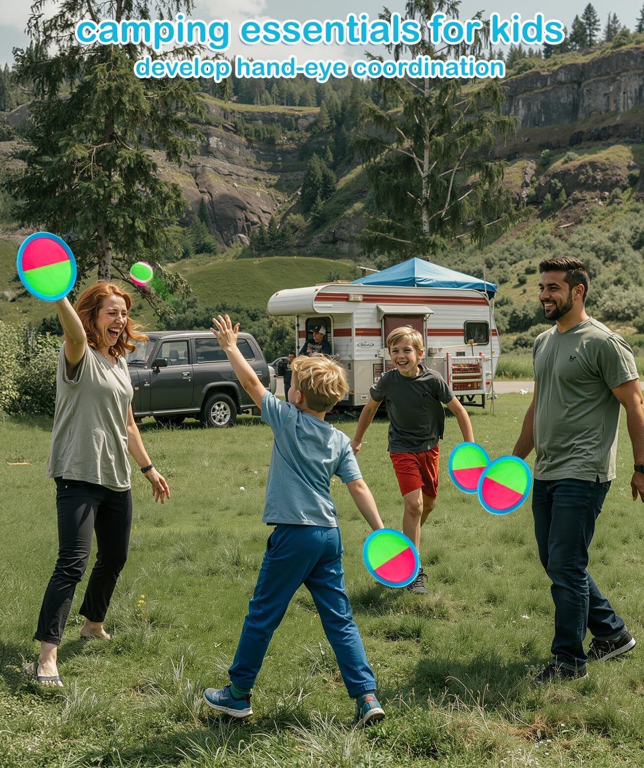 Kids Toys Toss and Catch Game Set Beach Pool Toys for Kids Ages 3-4 5-7 8-12, outside Yard Camping Outdoor Games for 3 4 5 6 7 8 Year Old Boys Girls Birthday Gift Adults Family