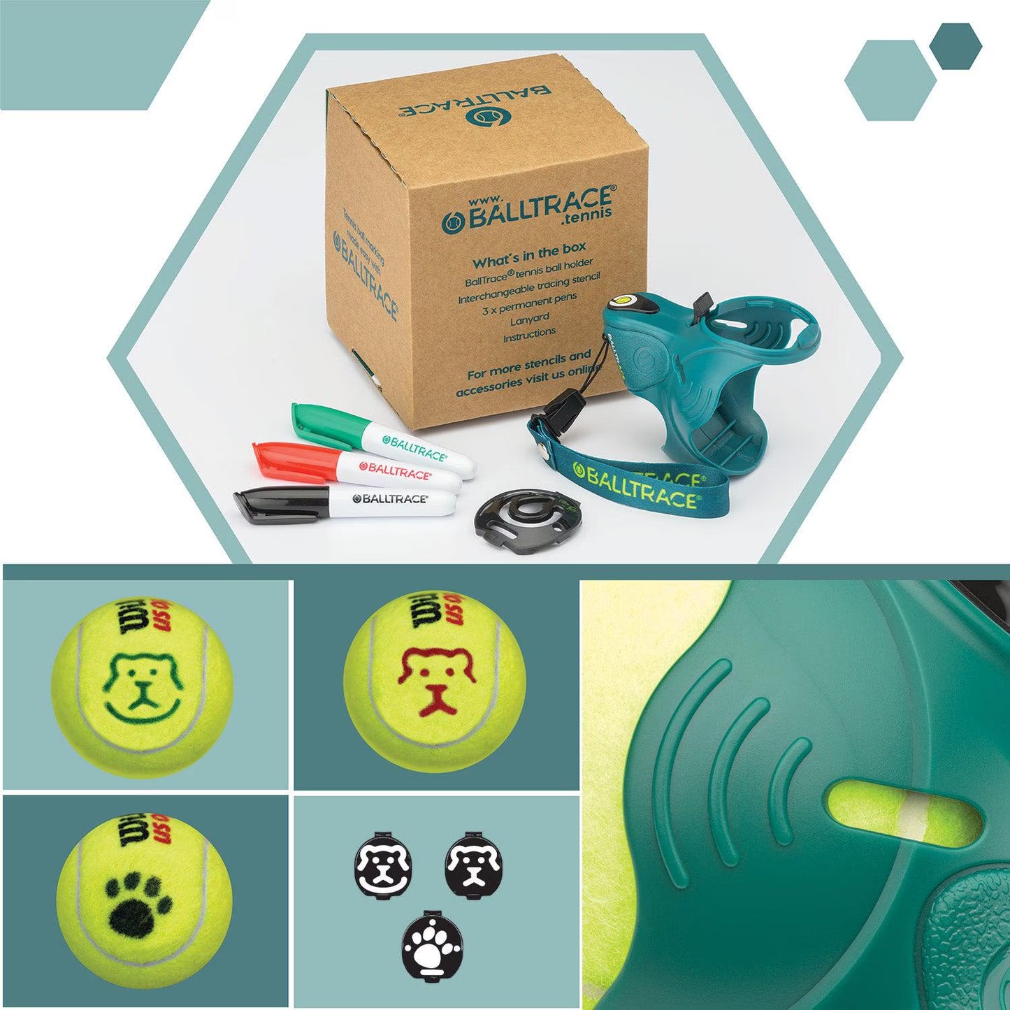 Tennis & Padel Ball Marker| Great Gift | UK Made | Three Emoji Bundles | Game Point Green