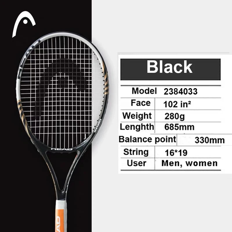 Original Tennis Racket Black Professional Tennis Racquet Carbon Tenis Padel with Bag Overgrip Dampener Raquete De Tenis 414