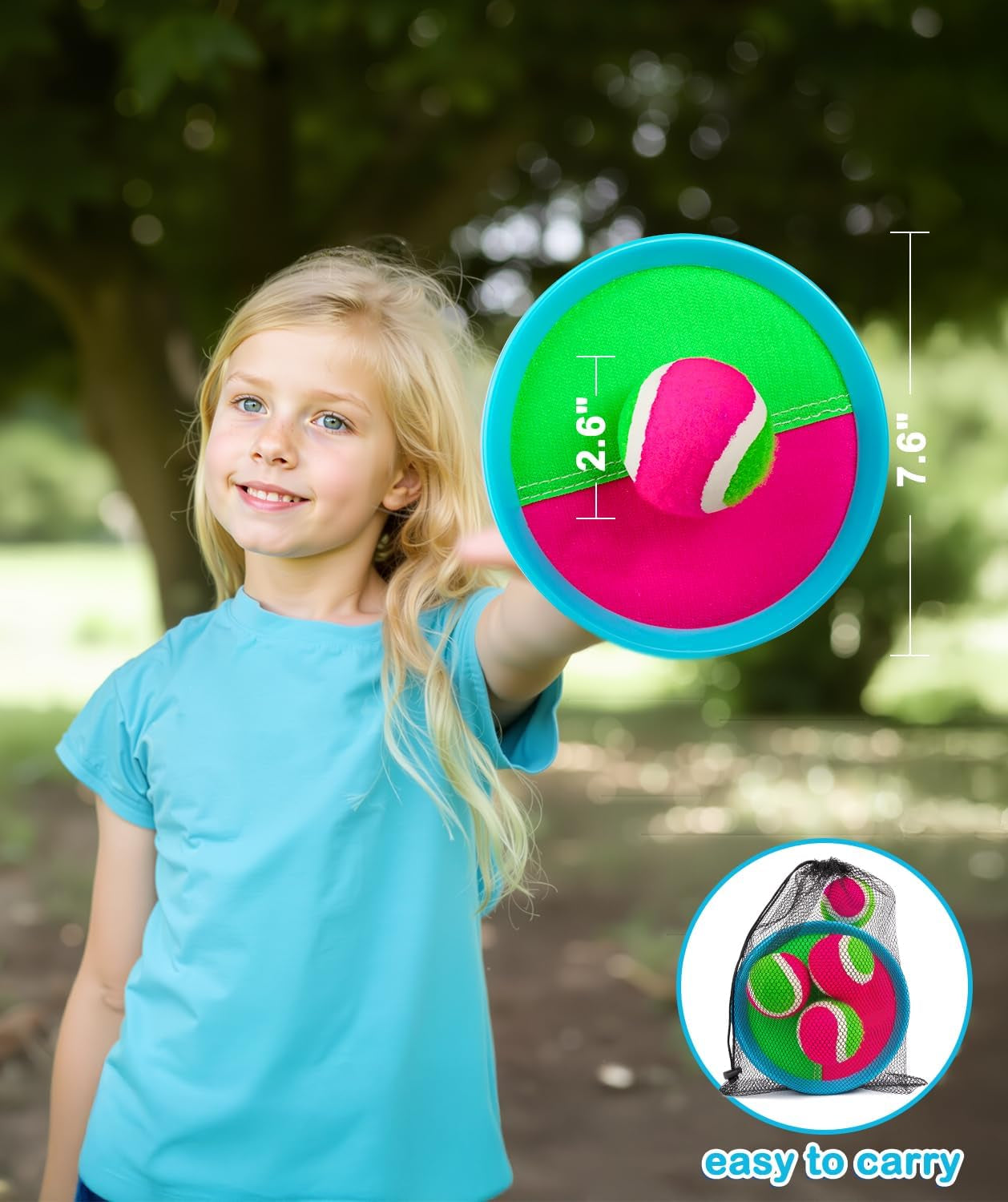 Kids Toys Toss and Catch Game Set Beach Pool Toys for Kids Ages 3-4 5-7 8-12, outside Yard Camping Outdoor Games for 3 4 5 6 7 8 Year Old Boys Girls Birthday Gift Adults Family