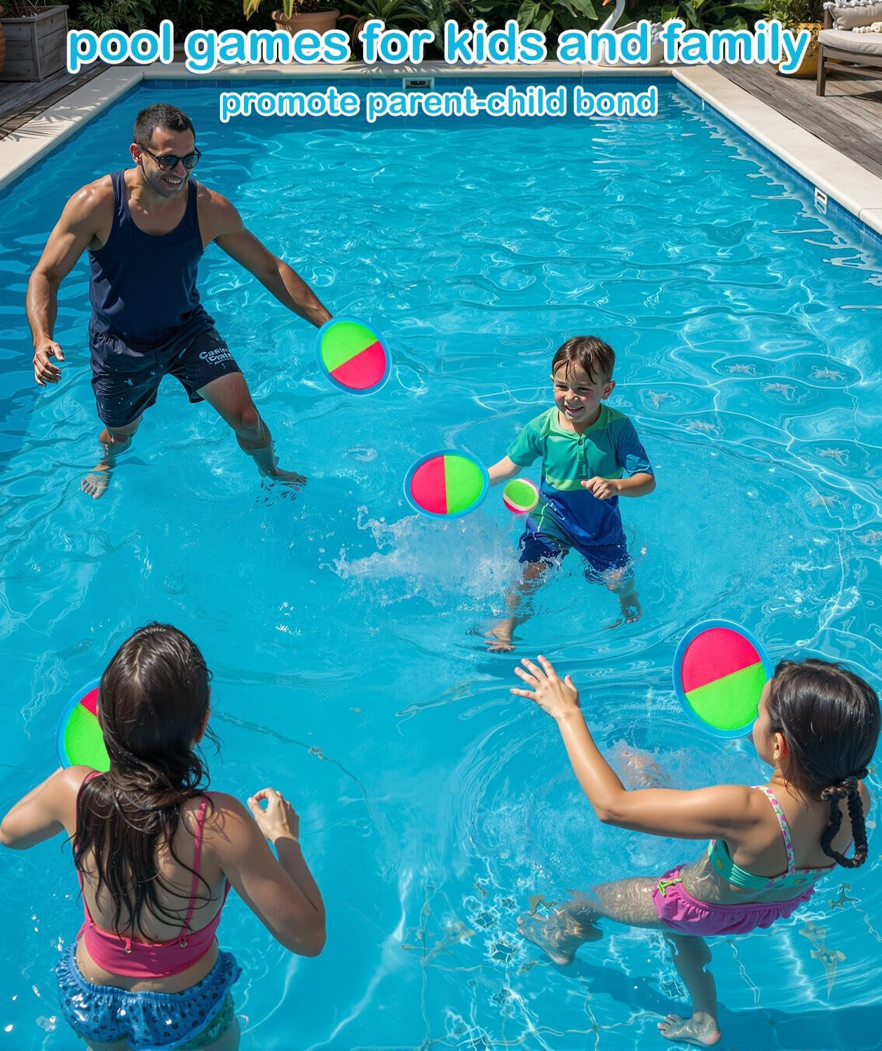 Kids Toys Toss and Catch Game Set Beach Pool Toys for Kids Ages 3-4 5-7 8-12, outside Yard Camping Outdoor Games for 3 4 5 6 7 8 Year Old Boys Girls Birthday Gift Adults Family