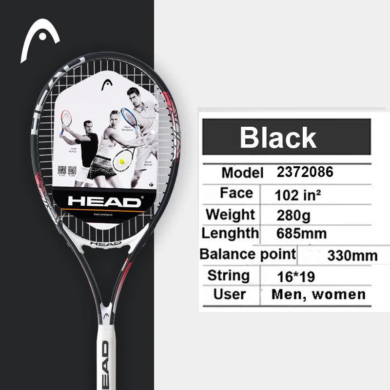 Original Tennis Racket Black Professional Tennis Racquet Carbon Tenis Padel with Bag Overgrip Dampener Raquete De Tenis 414