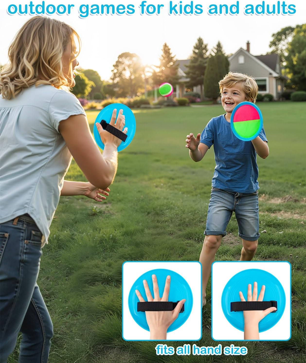 Kids Toys Toss and Catch Game Set Beach Pool Toys for Kids Ages 3-4 5-7 8-12, outside Yard Camping Outdoor Games for 3 4 5 6 7 8 Year Old Boys Girls Birthday Gift Adults Family