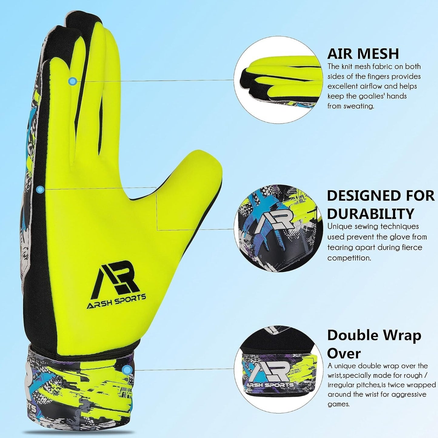 Guantes De Portero Arquero De Fútbol Con Palmas Antideslizante