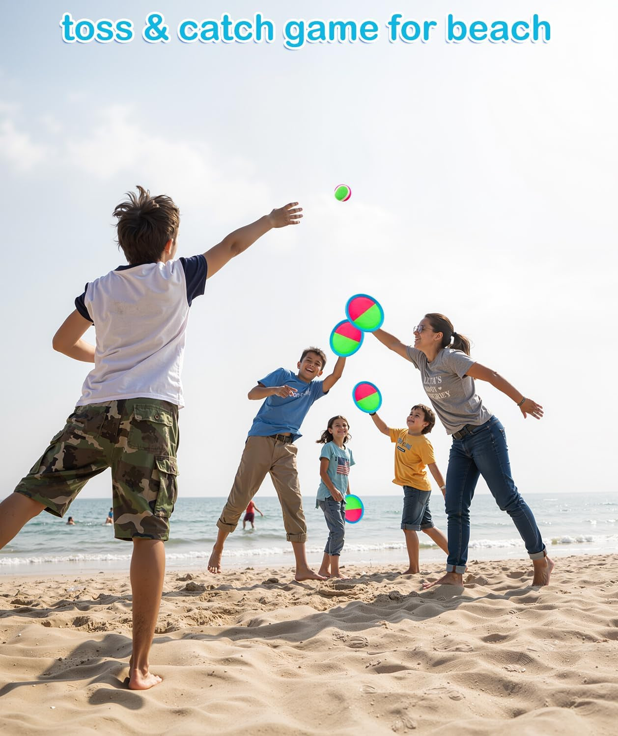 Kids Toys Toss and Catch Game Set Beach Pool Toys for Kids Ages 3-4 5-7 8-12, outside Yard Camping Outdoor Games for 3 4 5 6 7 8 Year Old Boys Girls Birthday Gift Adults Family