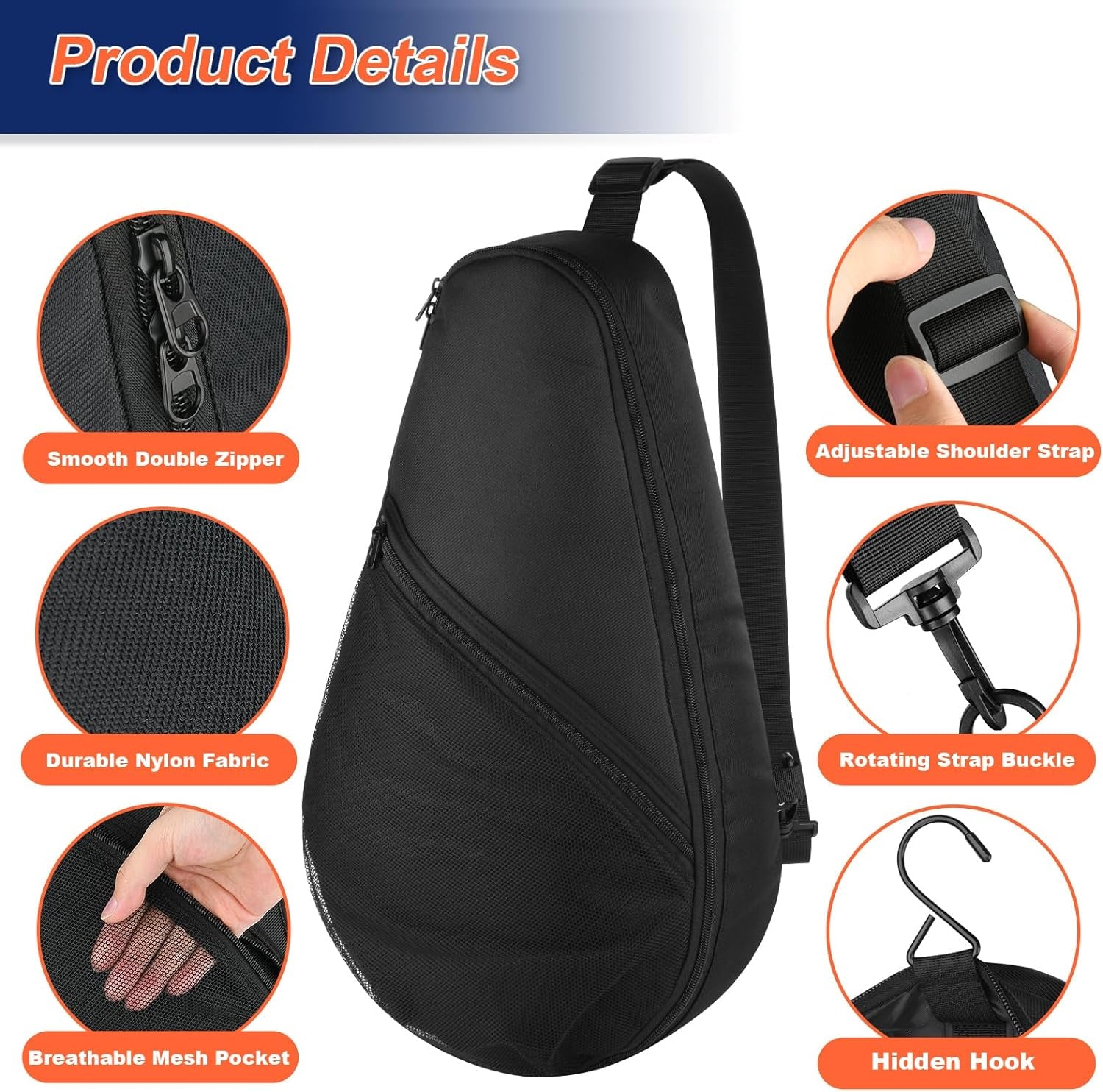 Padel Racket Bag Pickleball Paddle Sling Backpack Padel Racquet Storage Bag