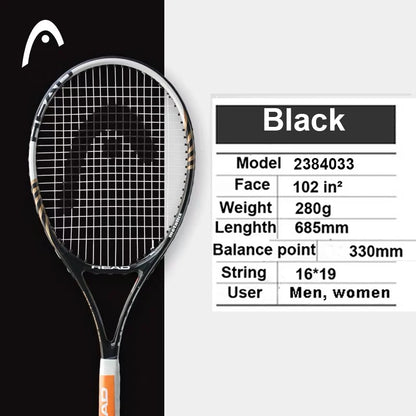 Original  Tennis Racket Black Professional Tennis Racquet Carbon Tenis Padel with Bag Overgrip Dampener Raquete De Tenis 414
