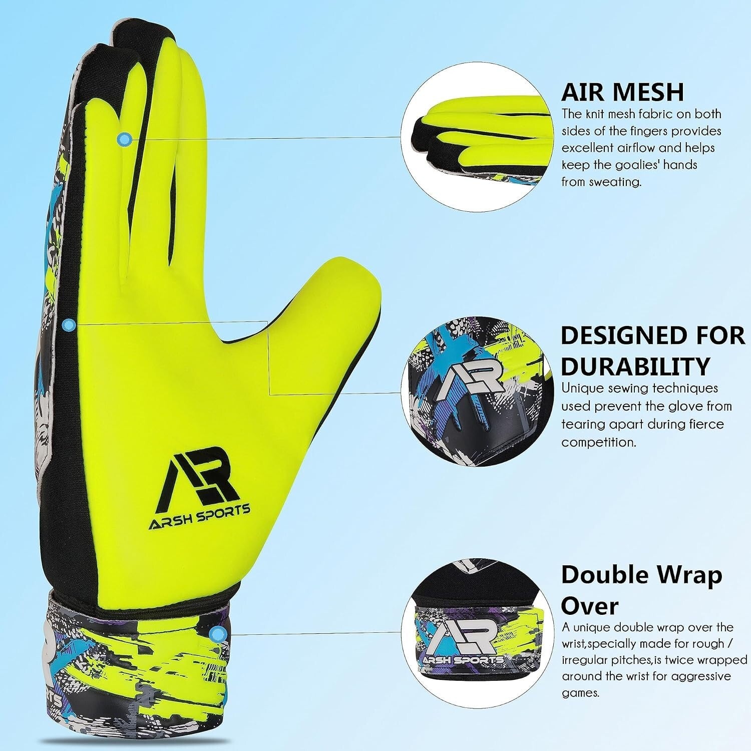 Guantes De Portero Arquero De Fútbol Con Palmas Antideslizante
