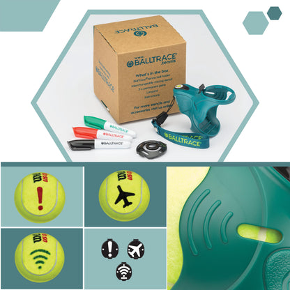Tennis & Padel Ball Marker| Great Gift | UK Made | Three Emoji Bundles | Game Point Green